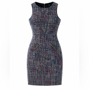 Chic Multicolor Tweed Dress